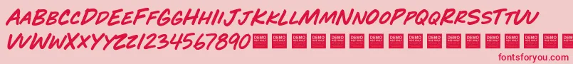 Play Time   Demo Font – Red Fonts on Pink Background