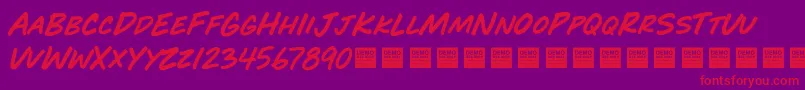 Czcionka Play Time   Demo – czerwone czcionki na fioletowym tle