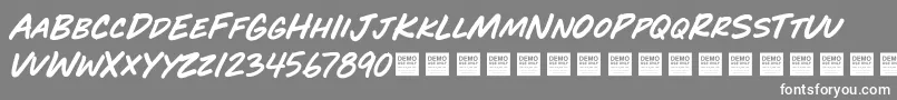 フォントPlay Time   Demo – 灰色の背景に白い文字