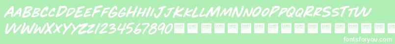 Play Time   Demo-Schriftart – Weiße Schriften auf grünem Hintergrund