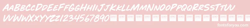 Play Time   Demo Font – White Fonts on Pink Background