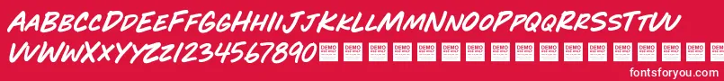 Play Time   Demo-Schriftart – Weiße Schriften auf rotem Hintergrund
