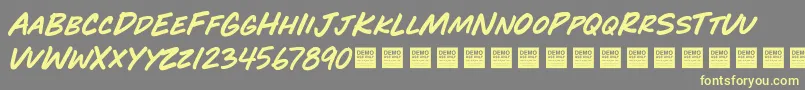 Play Time   Demo-Schriftart – Gelbe Schriften auf grauem Hintergrund