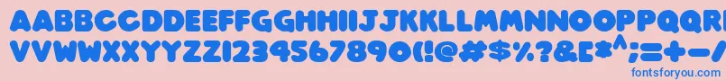 Play time Italic Font – Blue Fonts on Pink Background