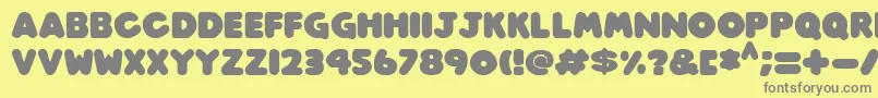 Play time Italic-Schriftart – Graue Schriften auf gelbem Hintergrund