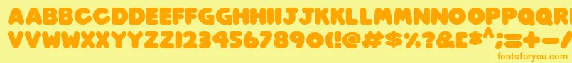 Play time Italic Font – Orange Fonts on Yellow Background