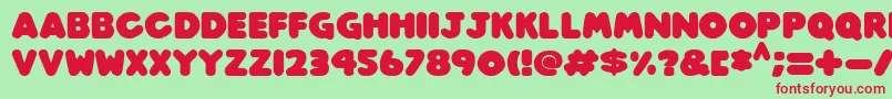 Play time Italic Font – Red Fonts on Green Background