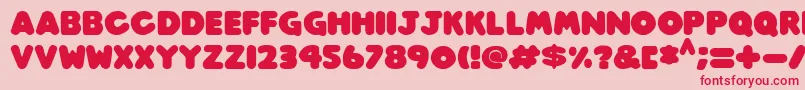 Play time Italic Font – Red Fonts on Pink Background