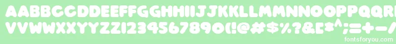 Play time Italic-fontti – valkoiset fontit vihreällä taustalla