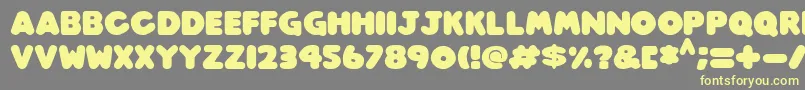 Play time Italic-Schriftart – Gelbe Schriften auf grauem Hintergrund