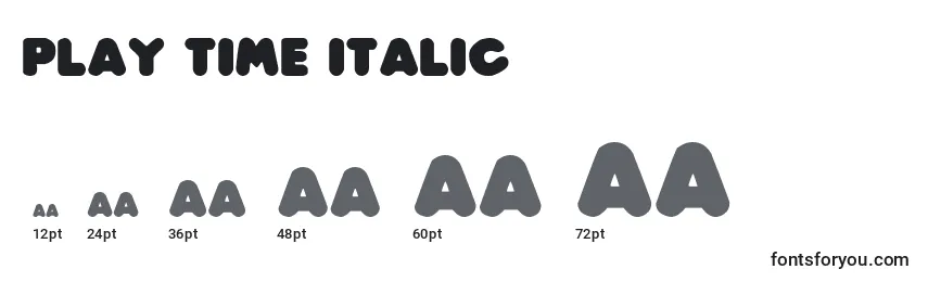 Rozmiary czcionki Play time Italic