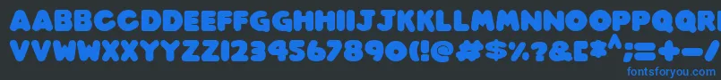 Fonte Play time Italic – fontes azuis em um fundo preto