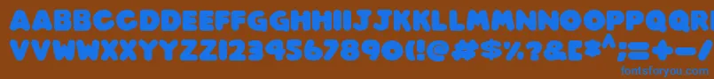 フォントPlay time Italic – 茶色の背景に青い文字