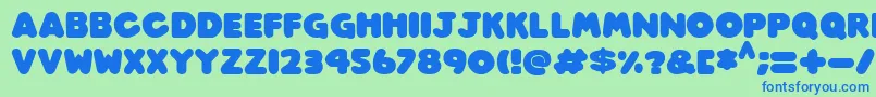 Play time Italic Font – Blue Fonts on Green Background