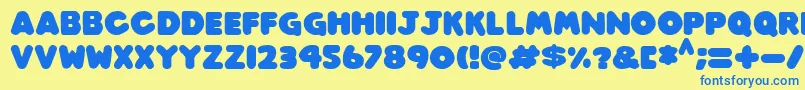 Play time Italic Font – Blue Fonts on Yellow Background