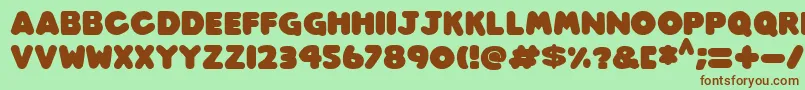 Шрифт Play time Italic – коричневые шрифты на зелёном фоне