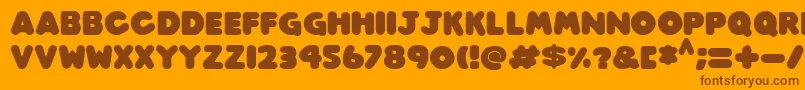 Czcionka Play time Italic – brązowe czcionki na pomarańczowym tle