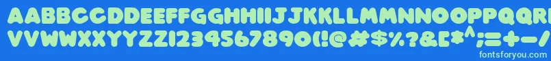 Play time Italic Font – Green Fonts on Blue Background