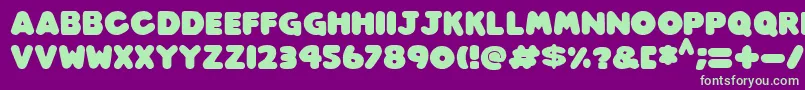 Play time Italic Font – Green Fonts on Purple Background
