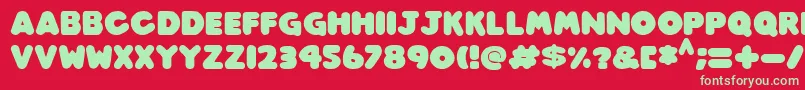 Czcionka Play time Italic – zielone czcionki na czerwonym tle