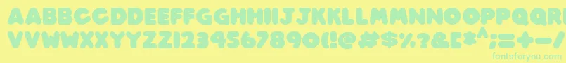 Play time Italic Font – Green Fonts on Yellow Background