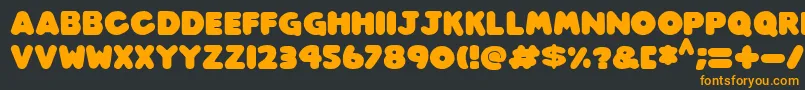 Play time Italic-Schriftart – Orangefarbene Schriften auf schwarzem Hintergrund