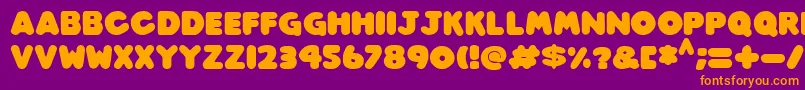 フォントPlay time Italic – 紫色の背景にオレンジのフォント