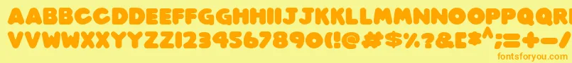 Шрифт Play time Italic – оранжевые шрифты на жёлтом фоне