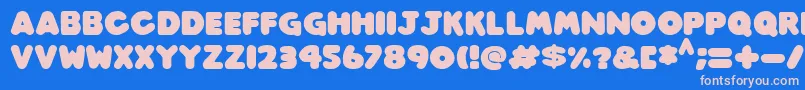 フォントPlay time Italic – ピンクの文字、青い背景