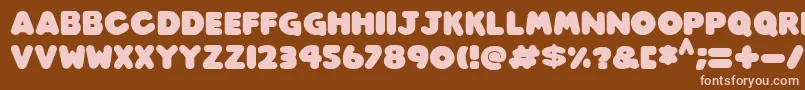 Play time Italic-fontti – vaaleanpunaiset fontit ruskealla taustalla