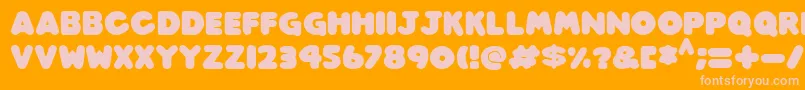Fonte Play time Italic – fontes rosa em um fundo laranja