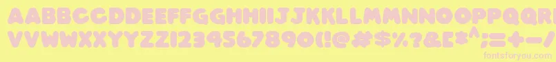 Play time Italic-Schriftart – Rosa Schriften auf gelbem Hintergrund