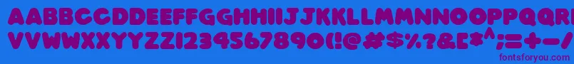 フォントPlay time Italic – 紫色のフォント、青い背景