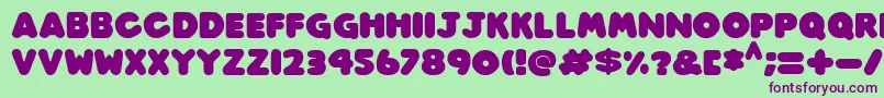 Play time Italic Font – Purple Fonts on Green Background