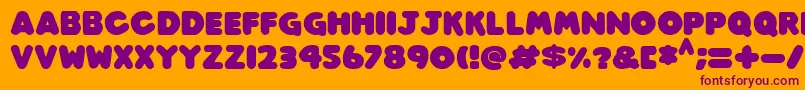 Play time Italic-Schriftart – Violette Schriften auf orangefarbenem Hintergrund