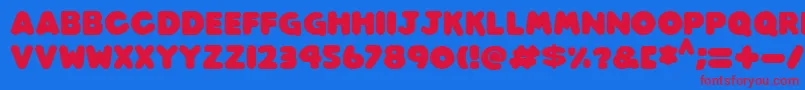 フォントPlay time Italic – 赤い文字の青い背景