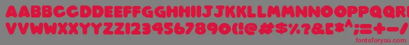フォントPlay time Italic – 赤い文字の灰色の背景