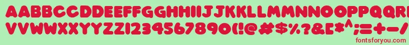 Play time Italic-Schriftart – Rote Schriften auf grünem Hintergrund
