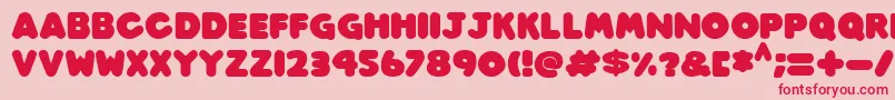 Play time Italic-fontti – punaiset fontit vaaleanpunaisella taustalla