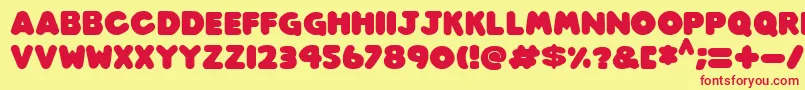 Play time Italic Font – Red Fonts on Yellow Background