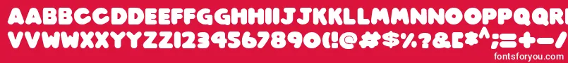 Play time Italic-Schriftart – Weiße Schriften auf rotem Hintergrund