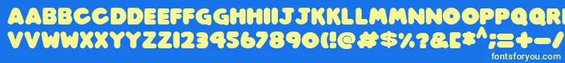 Play time Italic Font – Yellow Fonts on Blue Background