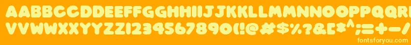 Шрифт Play time Italic – жёлтые шрифты на оранжевом фоне