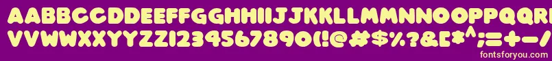 Play time Italic-Schriftart – Gelbe Schriften auf violettem Hintergrund
