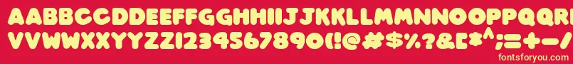 Play time Italic-fontti – keltaiset fontit punaisella taustalla