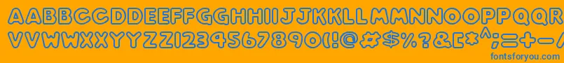 Play time Font – Blue Fonts on Orange Background