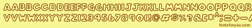 Play time Font – Brown Fonts on Yellow Background