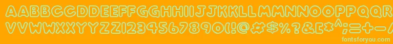 Play time Font – Green Fonts on Orange Background