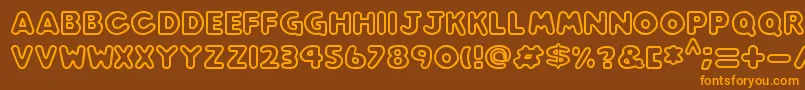 Play time Font – Orange Fonts on Brown Background