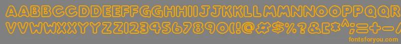 Play time-Schriftart – Orangefarbene Schriften auf grauem Hintergrund